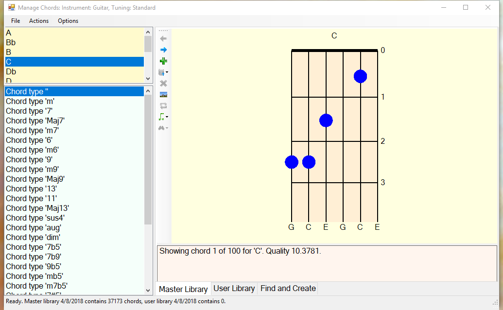Browse Chords Window